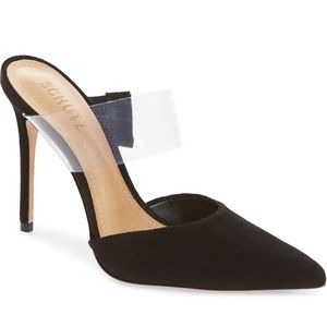 Schutz Sionne Clear Strap Pointed Mule
